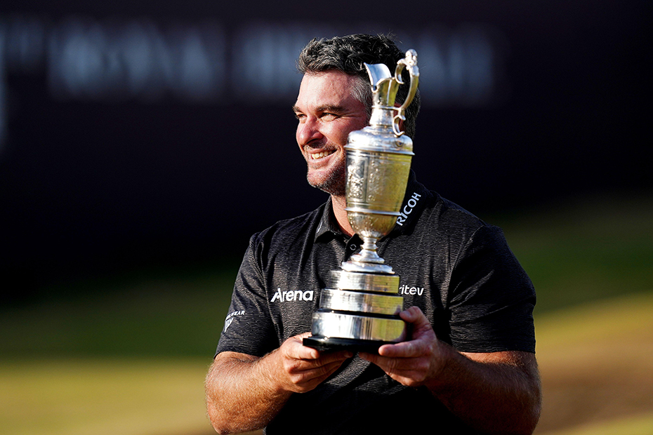 Ryan Fox of New Zealand poses the Claret Jug after winning The 154th Open Championship at Royal Birkdale in Southport. 